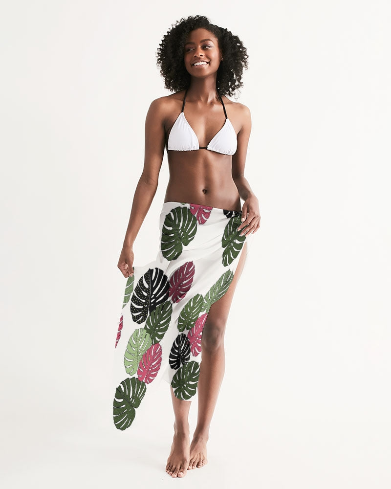 Monstera Embellished Swim Cover Up